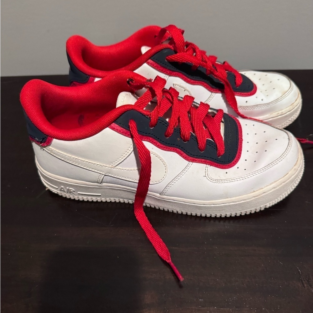 Nike Air Force One Low Double Layer White, Obsidian and Red